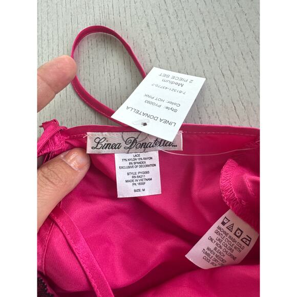 NWT Linea Donatella Lingerie Lace top Hot PInk Barbiecore Bimbocore Girly - Picture 5 of 6